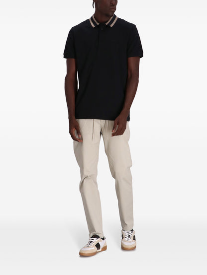 BOSS Paule Short Sleeve Cotton Polo Shirt Black