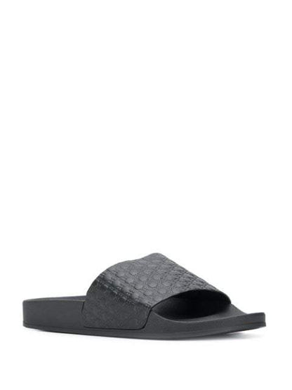 BALMAIN Embossed Logo Sliders Black