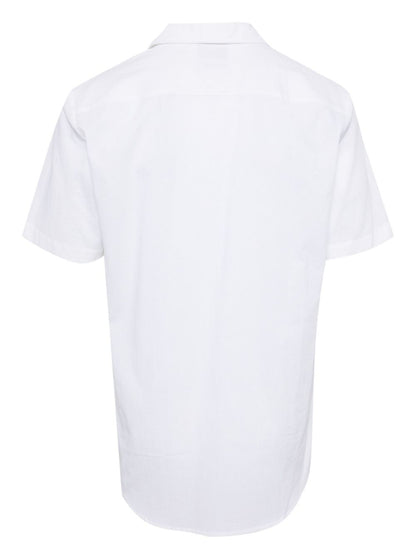 HUGO Relaxed-fit Shirt In Stretch-cotton Seersucker Open White