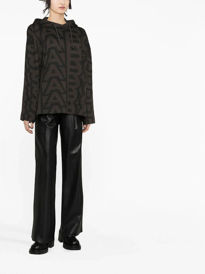 MARC JACOBS WOMEN Monogram Oversized Hoodie Black/Charcoal