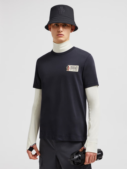 MONCLER GRENOBLE Logo Co-Ordinates Embroidered T-Shirt Navy