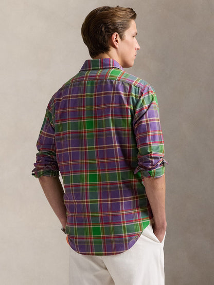 RALPH LAUREN Check Oxford Shirt Purple/Green