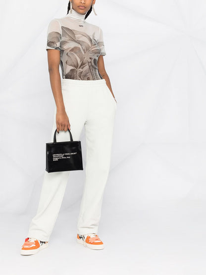 OFF-WHITE WOMEN Botanical Basic Turtleneck Top White/Black