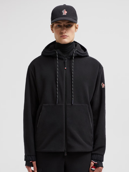 MONCLER GRENOBLE Zip Up Hoodie Black