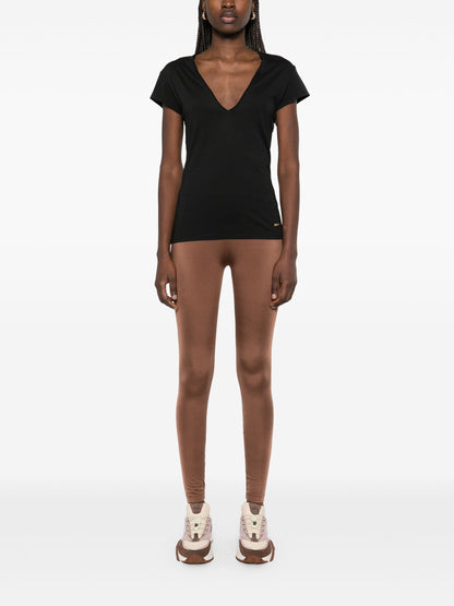 TOM FORD WOMEN Logo Silk T-Shirt Black