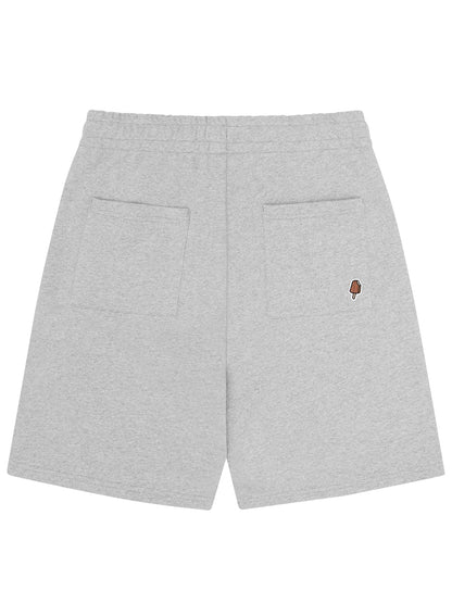 ICECREAM Running Dog Cotton-Jersey Sweat Shorts Heather Grey