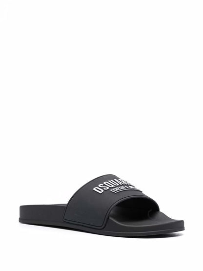 DSQUARED2 Logo Print Sliders Black