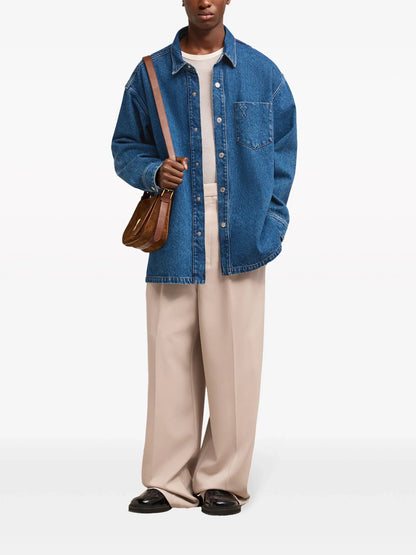 AMI ALEXANDRE MATTIUSSI UNISEX Oversized Ami De Coeur Overshirt Used Blue