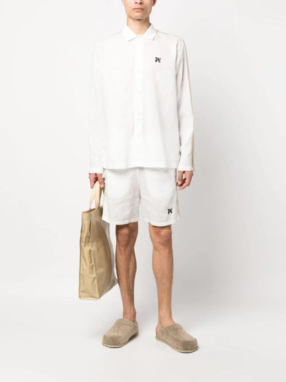 PALM ANGELS PA Monogram Track Shorts White