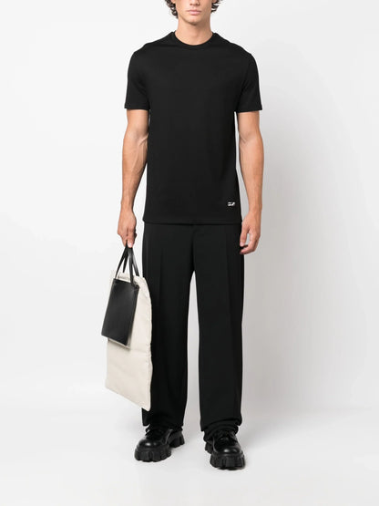 JIL SANDER Logo Plaque Cotton Jersey T-Shirt Black