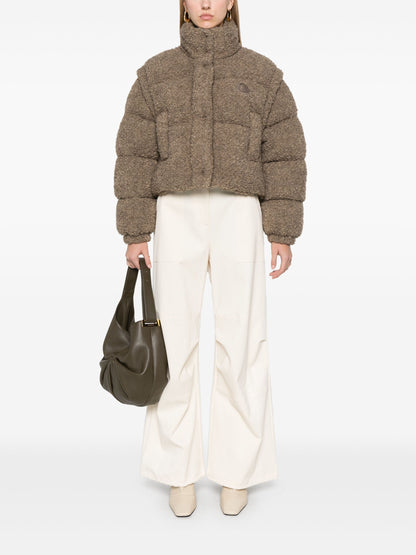 MONCLER WOMEN Stretch Cotton Cargo Trousers Beige