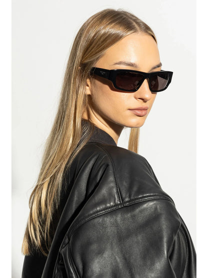 BALENCIAGA Printed Rectangle-Frame Sunglasses Black