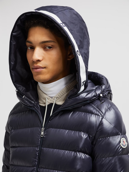 MONCLER Besines Double Hood Short Down Jacket Navy