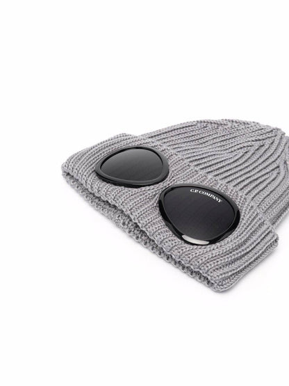 C.P. COMPANY Goggle Knit Beanie Grey