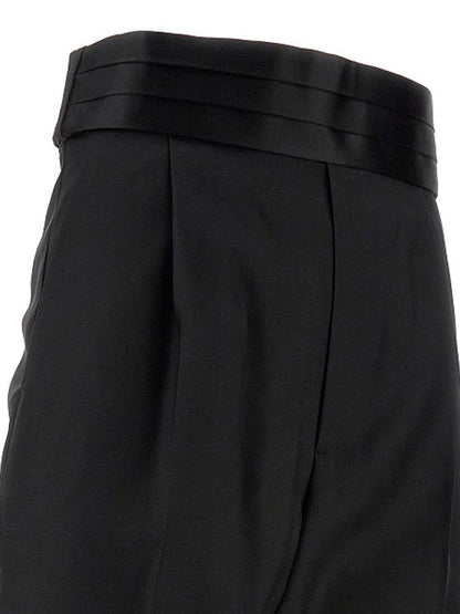 DSQUARED2 Tuxedo One Satin Pleated Pants Black