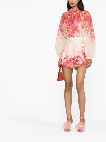 ZIMMERMANN WOMEN High Tide Billow Blouse Pink
