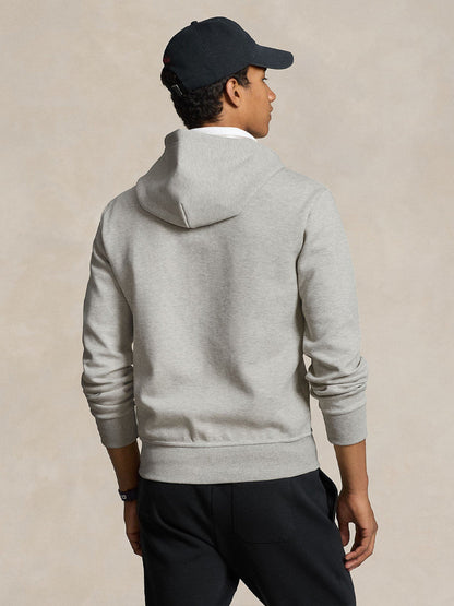 RALPH LAUREN Logo Double-Knit Full-Zip Hoodie Grey