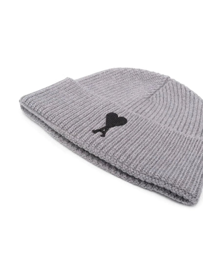 AMI PARIS Ami De Coeur Logo Beanie Grey/Black
