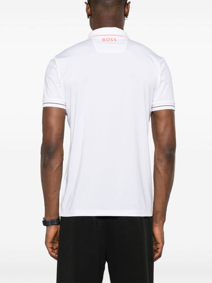 BOSS Logo-Print Paul Pro Polo Shirt Natural