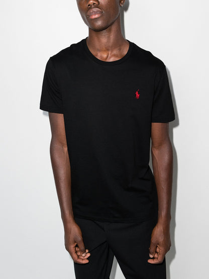 RALPH LAUREN Logo Classic Fit Jersey Crewneck T-Shirt Black