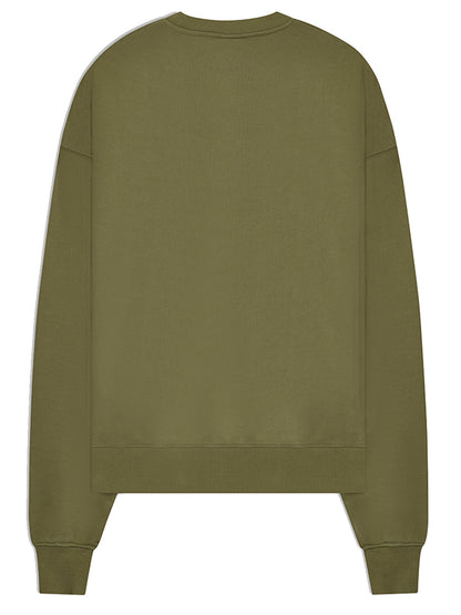 WHITE NOISE Twin Logo Cotton Sweatshirt Khaki