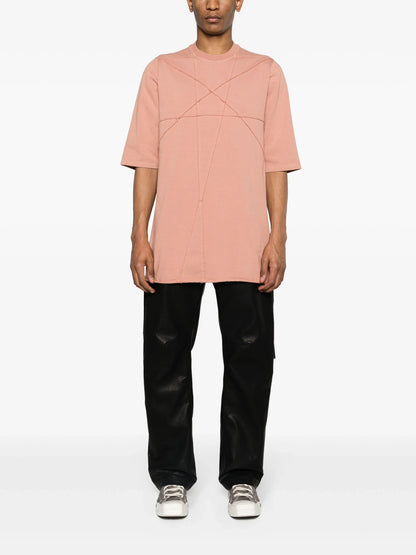 RICK OWENS DRKSHDW Panelled Cotton T-Shirt Pink