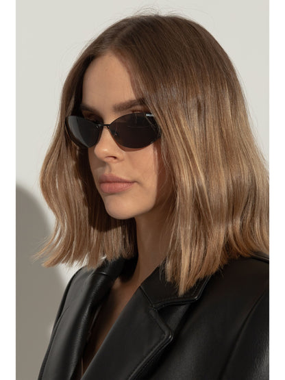 BALENCIAGA Logo-Decal Cat-Eye Sunglasses Black