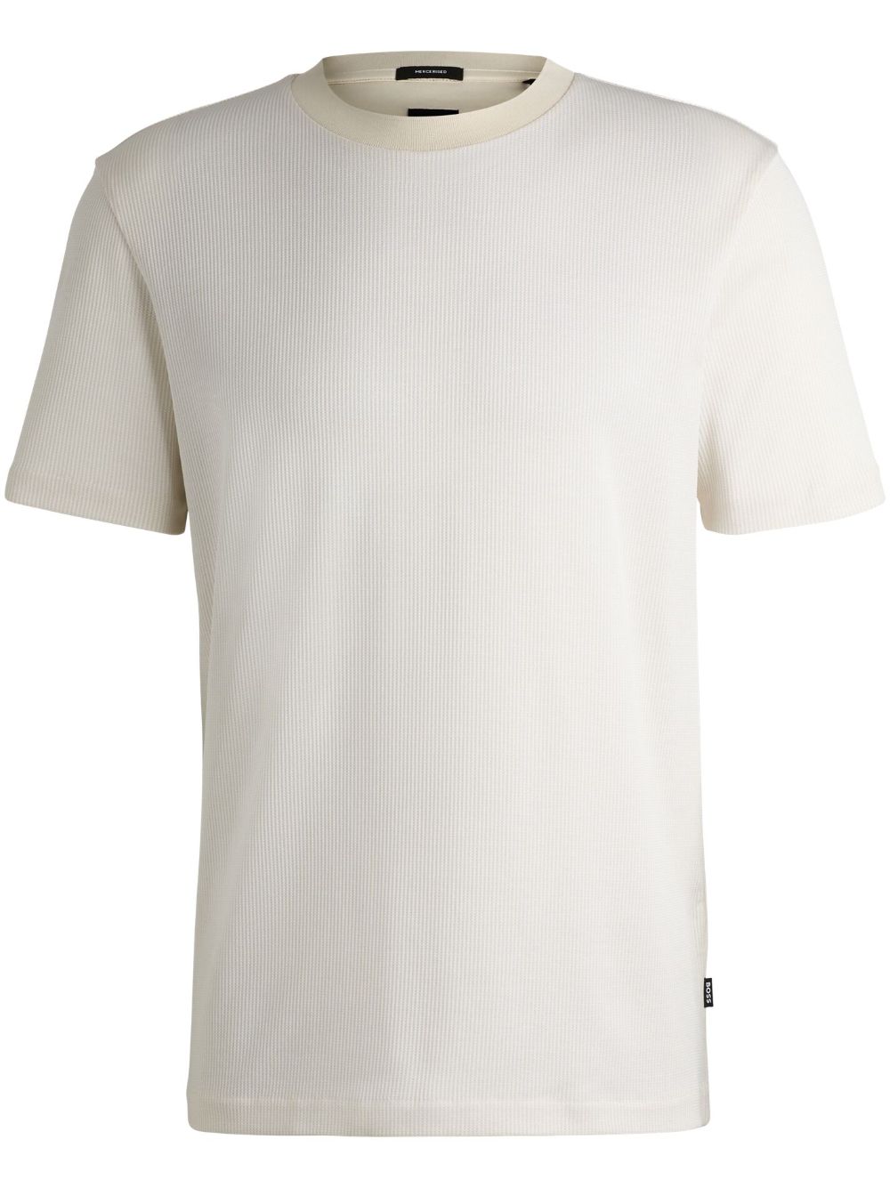 BOSS H-Tiburt Ribbed Cotton T-Shirt Open White