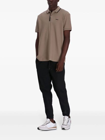 BOSS Paddy 2 Logo Print Pique Polo Shirt Light/Pastel Green