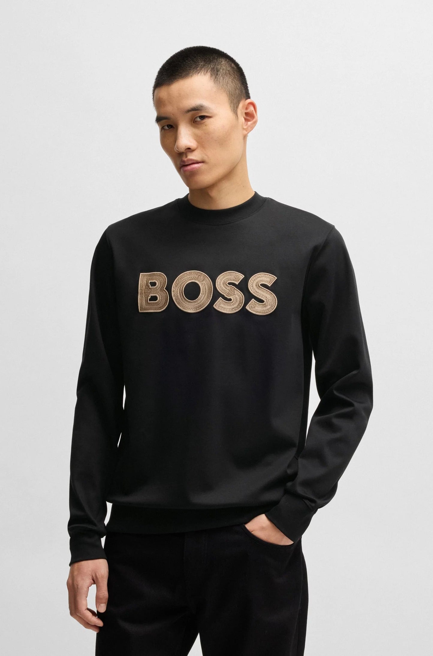 BOSS X Creation Of The Gods Special Logo Embroidered Sweatshirt Black