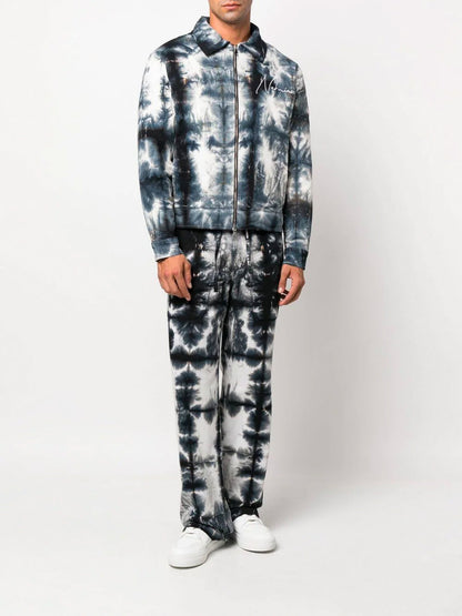 NAHMIAS Padded Zip Jacket Black Tye Dye