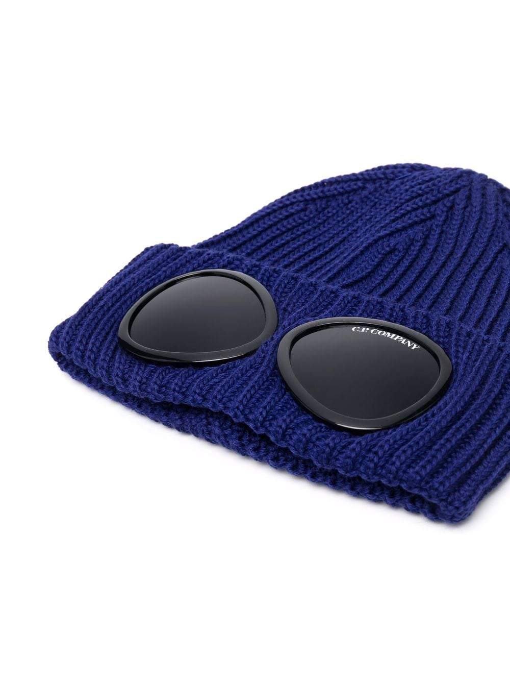 C.P. COMPANY Goggle Knit Beanie Blue