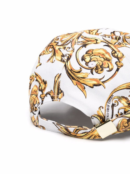 VERSACE Baroque Logo Cap White