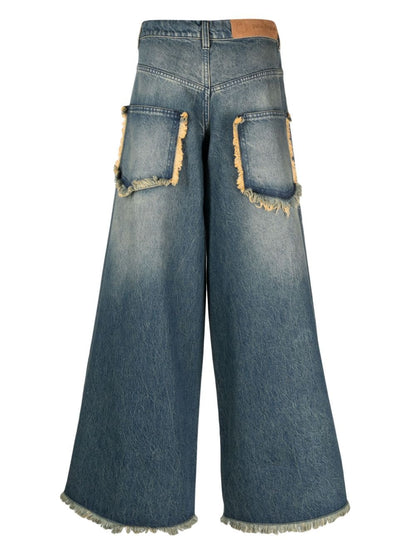 MONCLER GENIUS X 8 MONCLER PALM ANGELS Wide Leg Jeans Blue