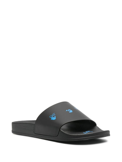 OFF-WHITE Logo Sliders Black/Blue