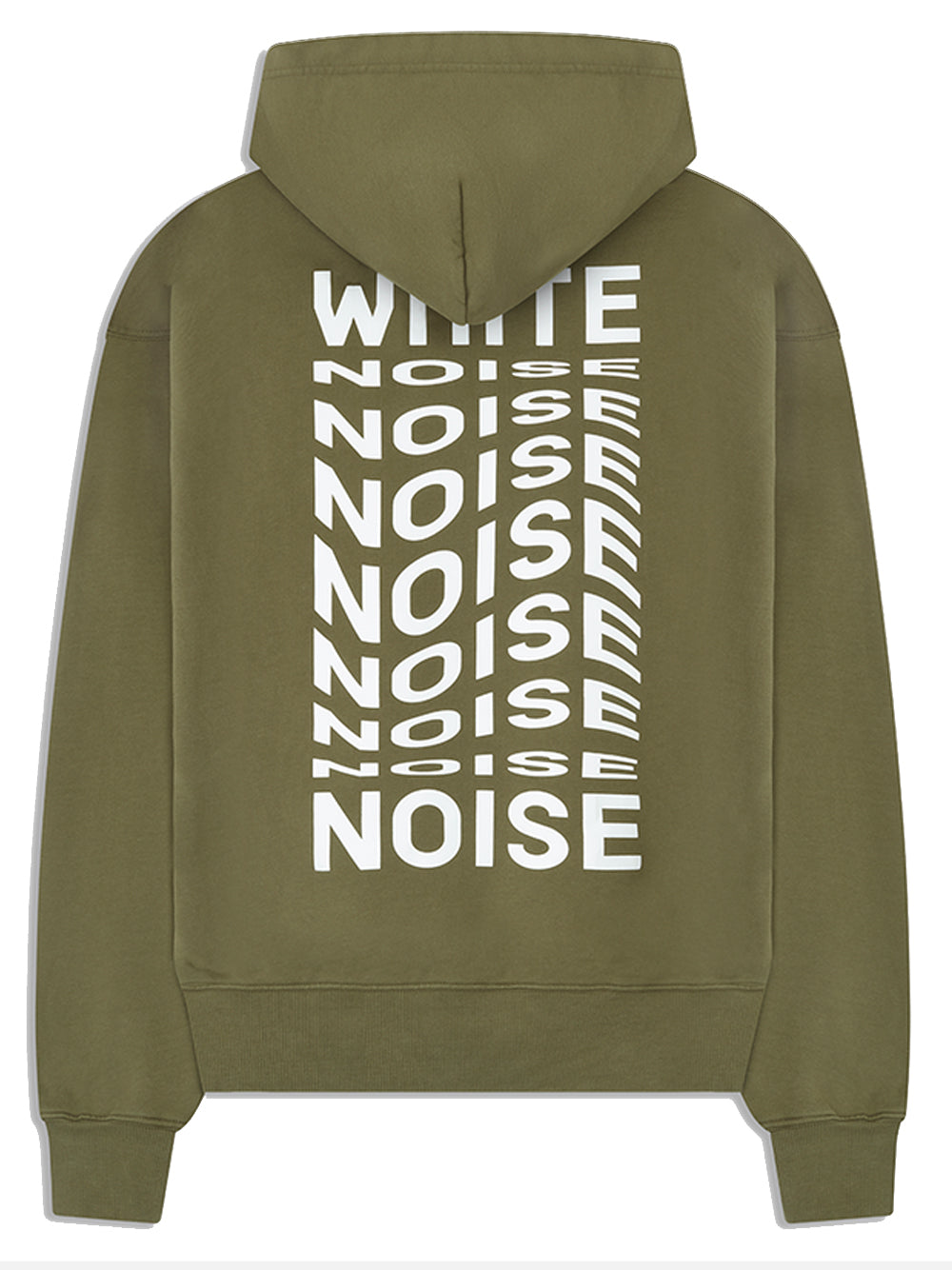 WHITE NOISE Branded Graphic Cotton Hoodie Khaki