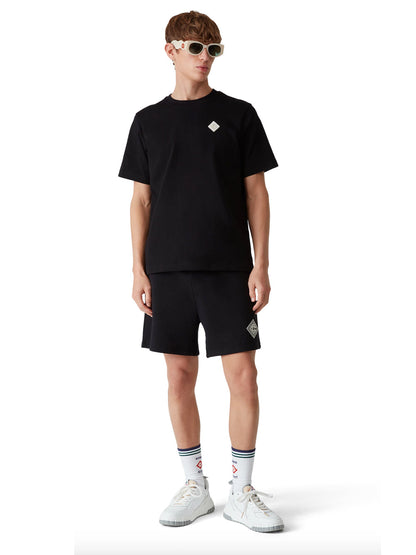 CASABLANCA Pearl Diamond CC Logo Patch Sweat Shorts Black