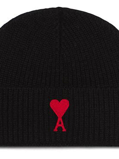 AMI PARIS Ami De Coeur Logo Beanie Black/Red