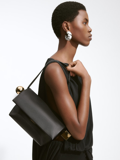 JACQUEMUS WOMEN Le Rond Carre Shoulder Bag Black