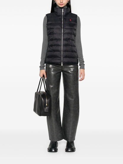 RALPH LAUREN WOMEN Pony Embroidered Gilet Black