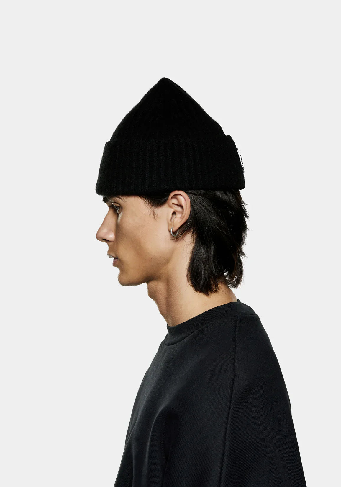 MKI MIYUKI ZOKU Cashmere Ribbed Beanie Black