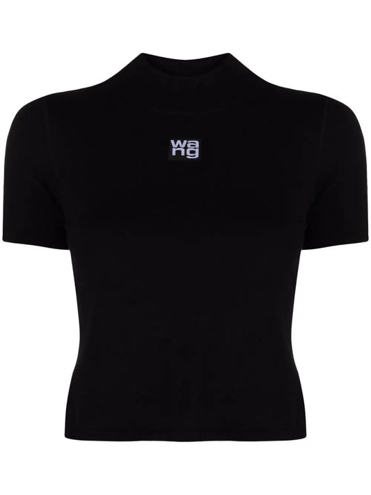 ALEXANDER WANG WOMEN High Neck Logo Top Black