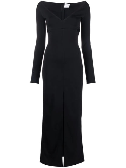 COURRÉGES WOMEN Cut-out Detail Ribbed Dress Black