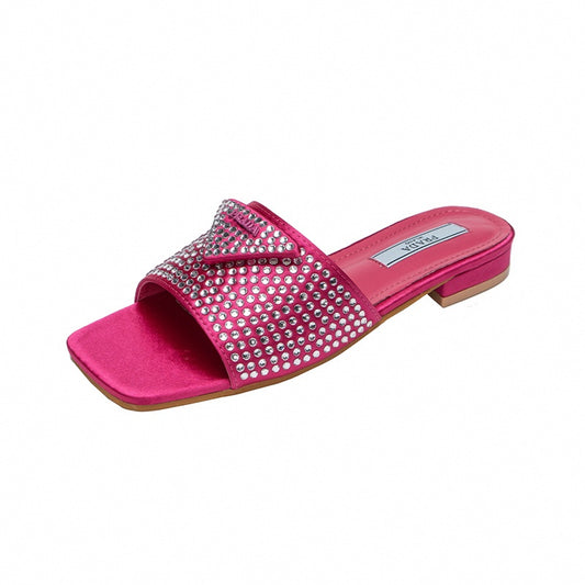 Prada Crystal-Embellished Slides