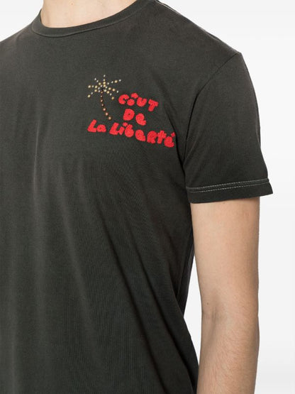 COUT DE LA LIBERTE Freddie Palm Tree T-Shirt Charcoal