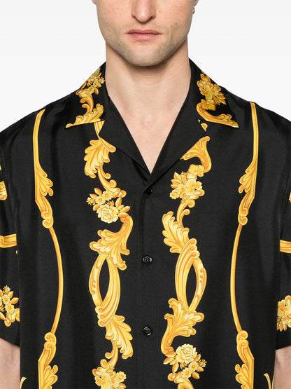 VERSACE Cameo Silk Shirt Black/Gold