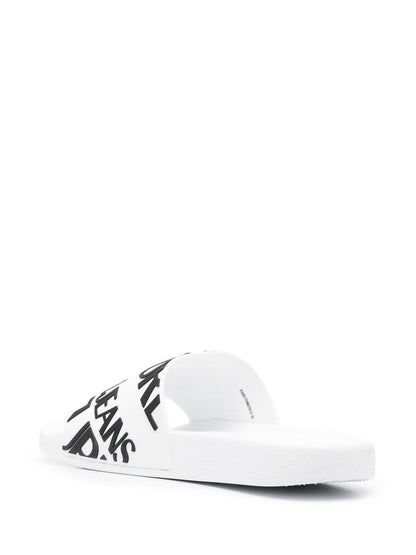 VERSACE Logo-print Pool slides White