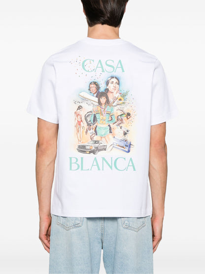 CASABLANCA Celebration Du Sport Printed T-Shirt White