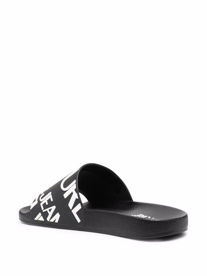 VERSACE Logo-print slides Black