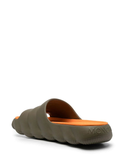 MONCLER Lilo Slip-On Sliders Green/Orange